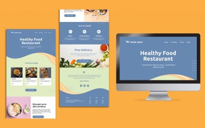 Plantilla PSD de diseño de página de destino de restaurante