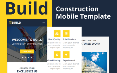 Šablona mobilního webu Build - Construction