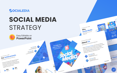 Socialedia - modelo de PowerPoint de apresentação de estratégia em mídia social