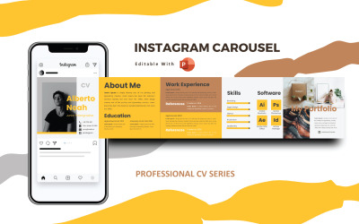Szakmai Cv Resume Instagram Carousel Social Media Template Powerpoint
