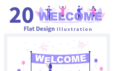 20 Välkommen vektorillustration