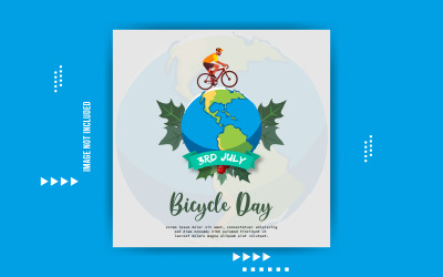 Vecteur de médias sociaux de la journée mondiale du vélo