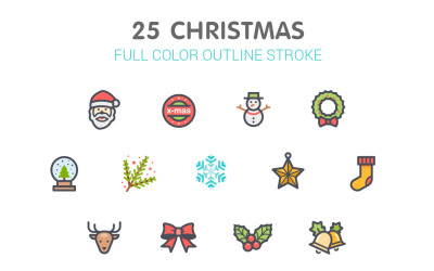 Christmas Line with Color Iconset template