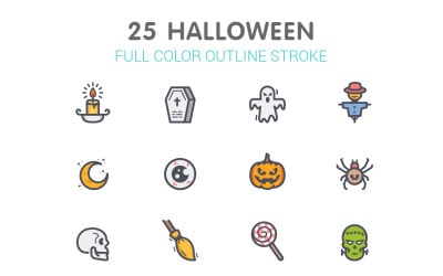 Halloween Line with Color Iconset template