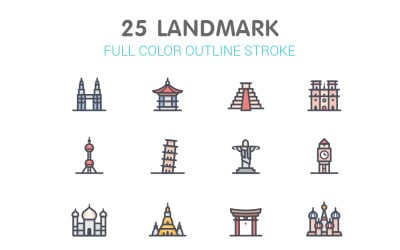 Landmark Line con modello Iconset di colore