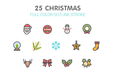 Renkli Iconset şablonu ile Noel Hattı