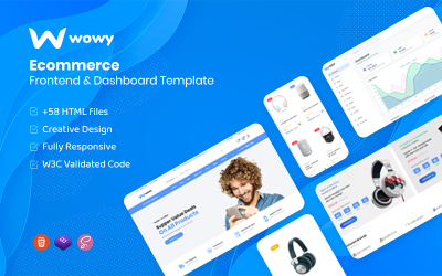 Wowy - Bootstrap 5 e-kereskedelmi frontend és irányítópult HTML sablon