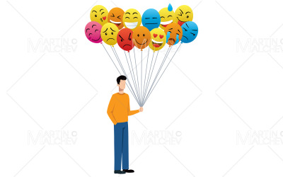 Emotions and Moods Vector Illustration