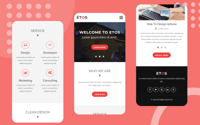 Etos - modelo de site móvel em HTML