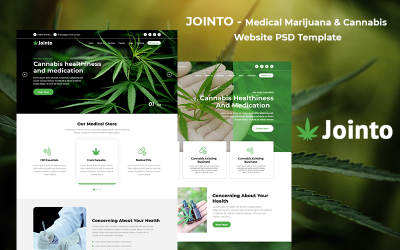 Jointo - Modello PSD del sito Web di cannabis marijuana medica
