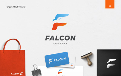 Modèle de logo Falcon Aviation