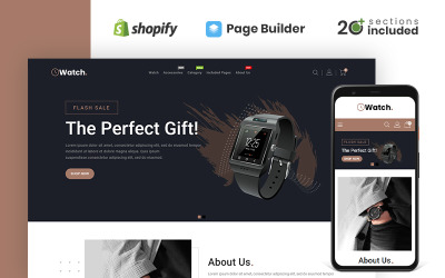 Obchod s hodinkami a příslušenstvím Shopify Theme