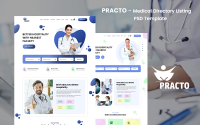 Practo - PSD-Vorlage mit Auflistung des medizinischen Verzeichnisses