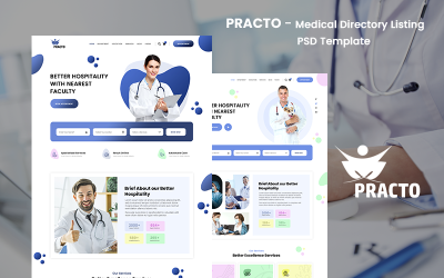 Practo - Šablona PSD se seznamem lékařských adresářů