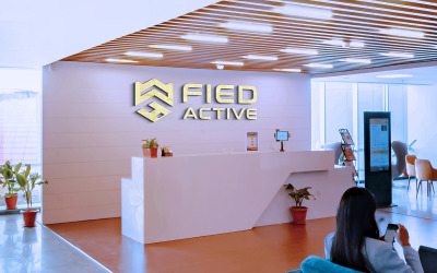 3D irodai recepció logó makett