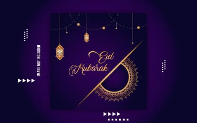 Eid Mubarak Mandala Banner Conception de médias sociaux