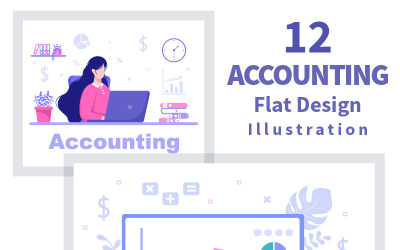 12 Financieel beheer of boekhoudkundige illustratie