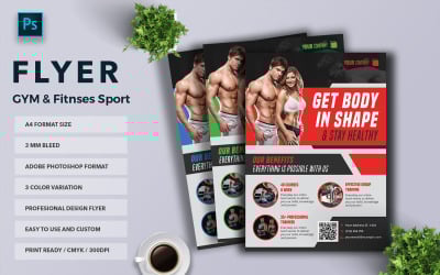 GYM &amp;amp; Fitnses Sport Flyer Template vol-02