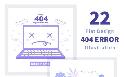 22 Ilustracja 404 Błąd i nie znaleziono strony Ilustracja