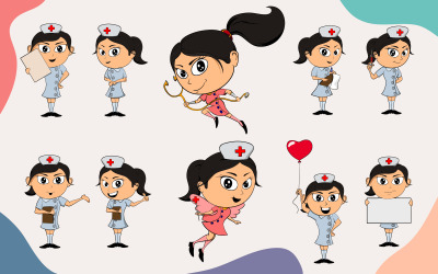 International Nurses Day Vector Pack för Covid 19 10 Illustration
