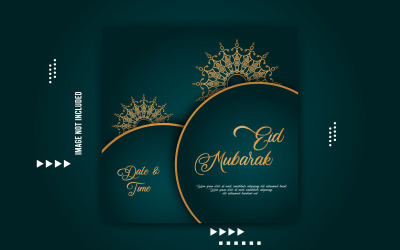 Modèle de mandala de médias sociaux Eid Mubarak