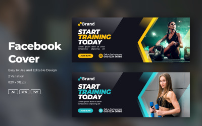 Sport And Tech Social Media Post Template Facebook Cover Social Media