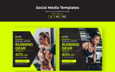 Sport And Tech Social Media Post Template Fitness Instagram Social Media