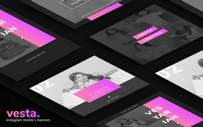 Vesta-Instagram横幅和Instagram故事社交媒体的PSD模板