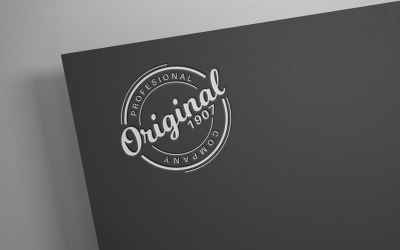 Bílé logo na černém papíře - maketa šablony, grafika