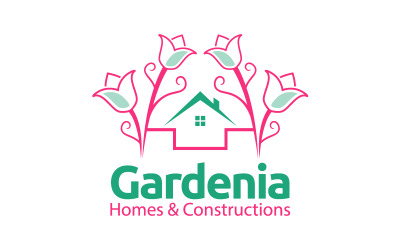Gardenia Homes and Construction Logo шаблон