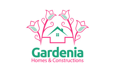 Gardenia otthonok és építési logó sablon