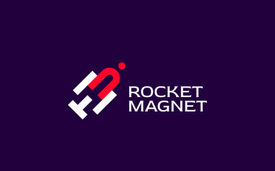 Modello di logo del magnete del razzo