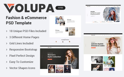 Modello PSD per eCommerce Volupa