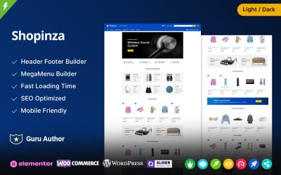 Shopinza – магазин електроніки та магазин меблів. Багатоцільова тема WooCommerce