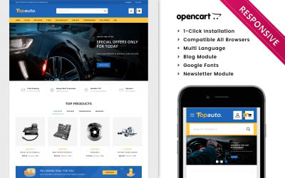 Topauto - Автомобільний магазин Преміум шаблон OpenCart