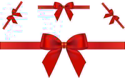 Archi regalo di vettore del nastro rosso del regalo con l&amp;#39;illustrazione dei nastri