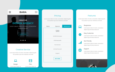 Bara - Kreativ mall för mobilwebbplats