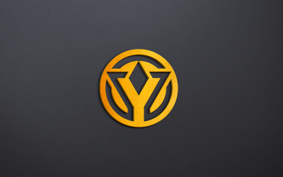 3d Gold Logo Mockup Design on Black Wall Product Mockup