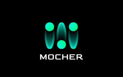 Futurystyczny szablon Logo M - Gradient