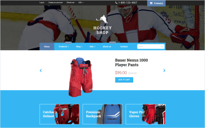 Хоккей — бесплатная адаптивная тема Shopify