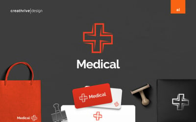Lékařské jednoduché logo šablona