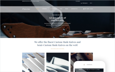 Loja de facas - Tema gratuito da loja de armas limpa Shopify