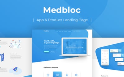 Medbloc grátis - modelo PSD da página de destino