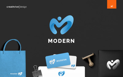 Moderna människor logotyp mall