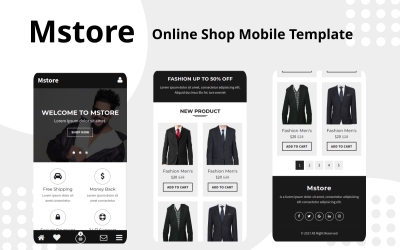 Mstore - mall för webbshop för mobilwebbplats