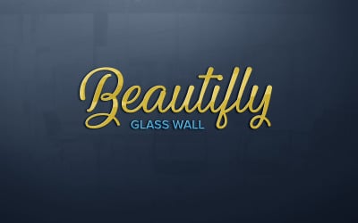 Realistické skleněné nástěnné logo produktu