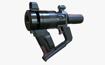 Sci-Fi Revolver High Poly 3D-Modell