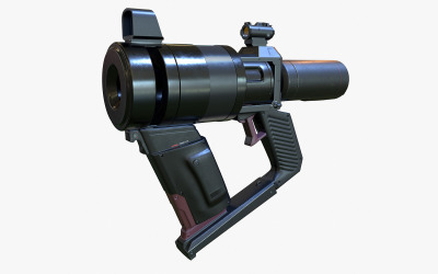Sci-fi Revolver Modelo High Poly 3D
