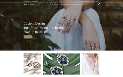 Shine & Sparkle - Tema grátis do Shopify de joias