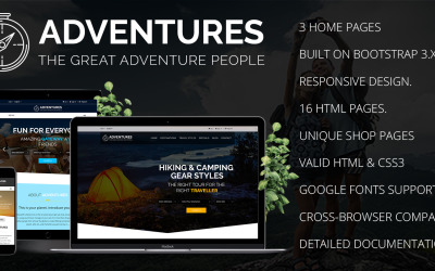 Adventures – Adventures and Tour Responsive HTML Website template